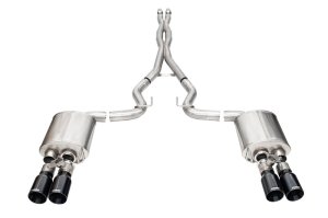 Ford Mustang Performance Exhaust - Rear - CORSA Performance - Cat-Back Xtreme with Twin 4in Black Straight Tips - Black - `24-`25